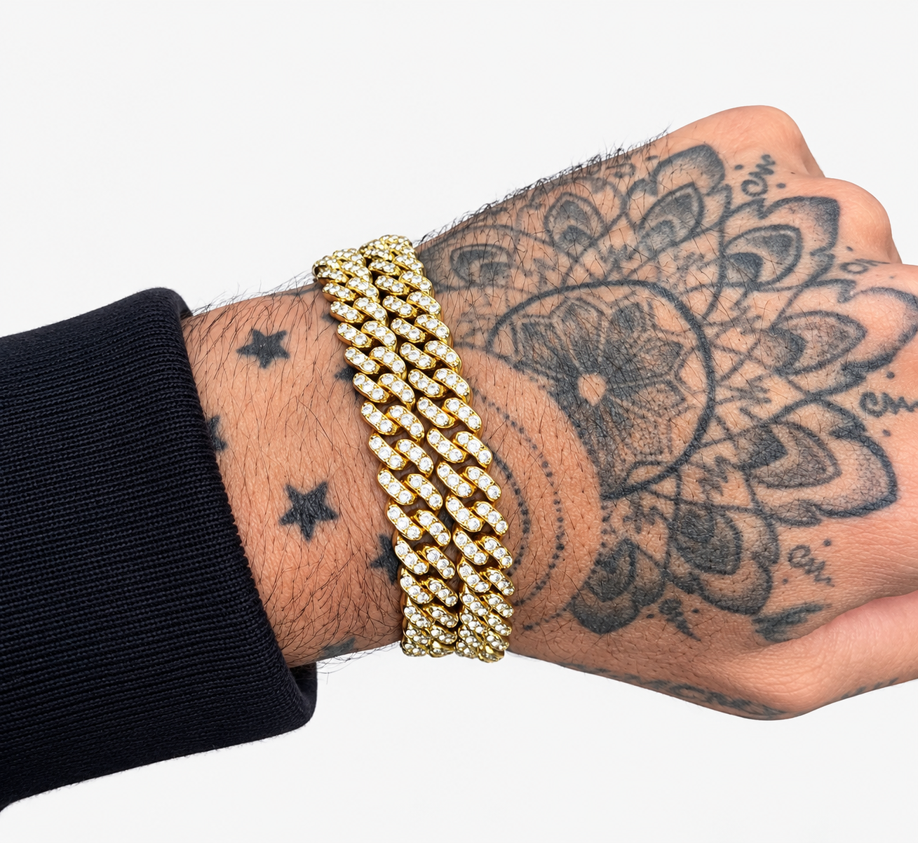 Gouden Cuban Link Armband met Diamantjes  - #32