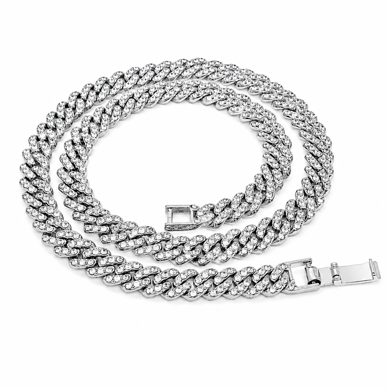 Cuban Chain - 45cm - Zilver/Diamond - MQ4406