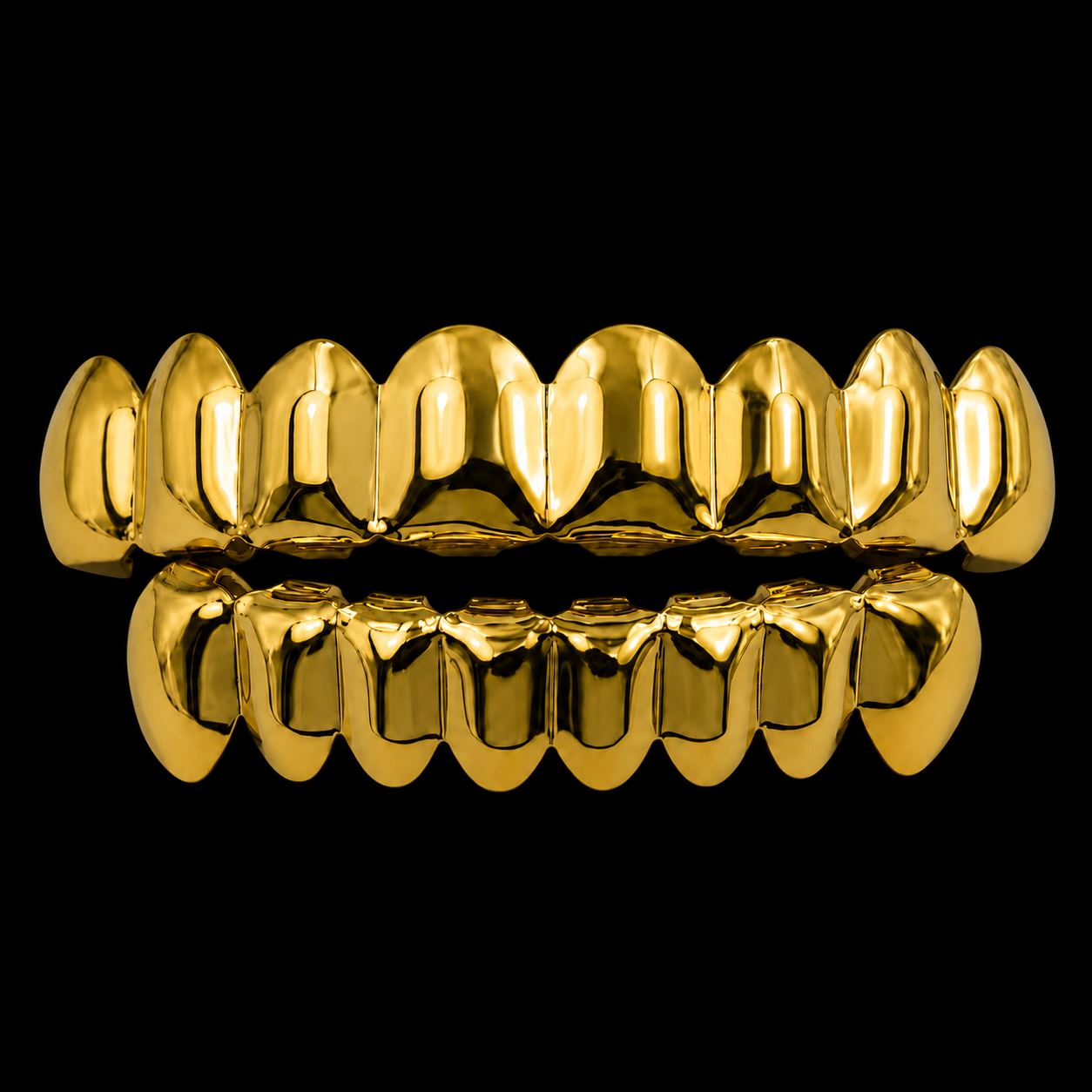 Luxe Gouden Grill – 16 Tanden (8 Boven & 8 Onder) - MQ15511