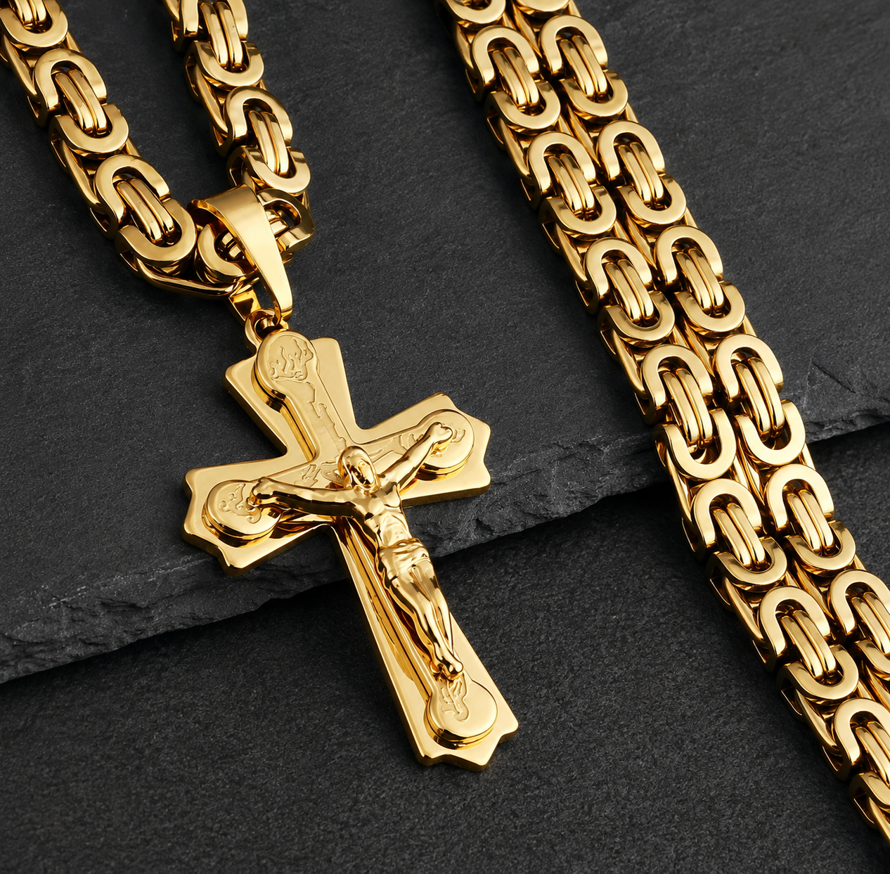 Gouden Kruis Ketting 60cm – Luxe Ketting met Kruis Hanger | Combideal - MQ204883
