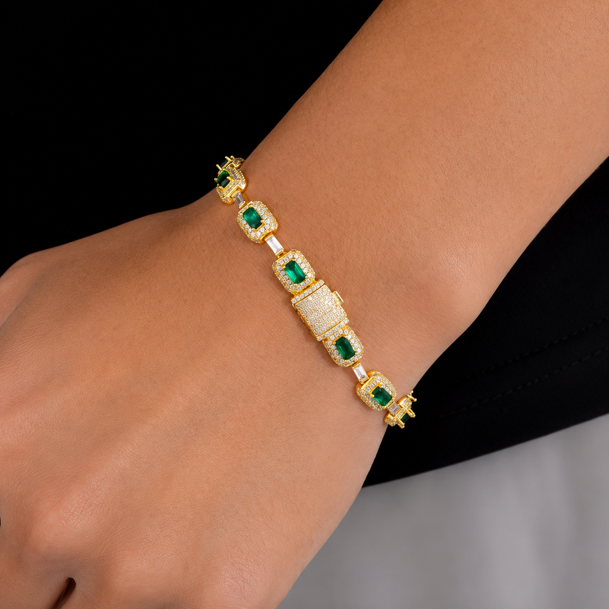 Diamant Emerald Armband - Goud - 18cm - Luxe - MQ528551