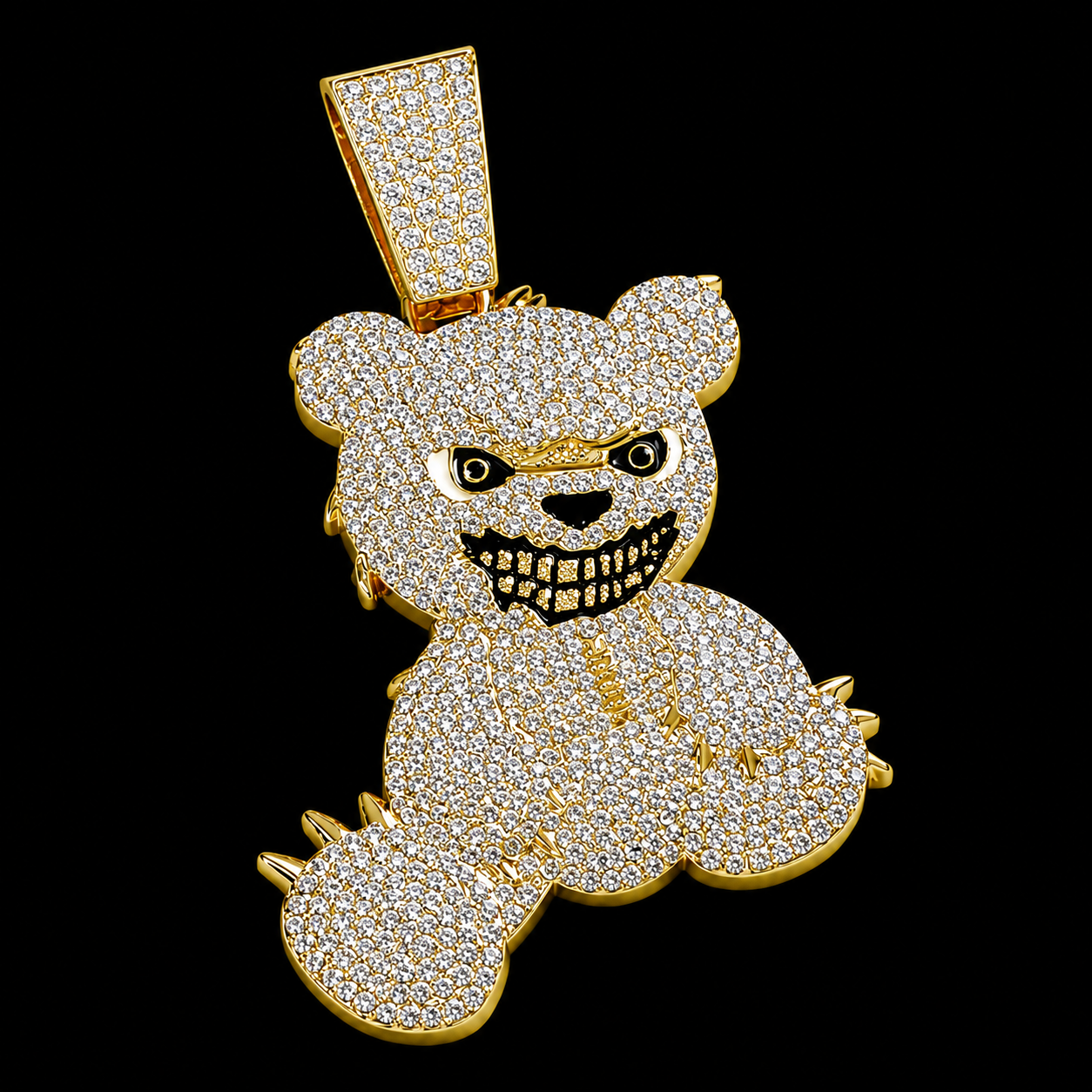 ICED OUT ANGRY BEAR - Kettinghanger - Goud - MQ50123
