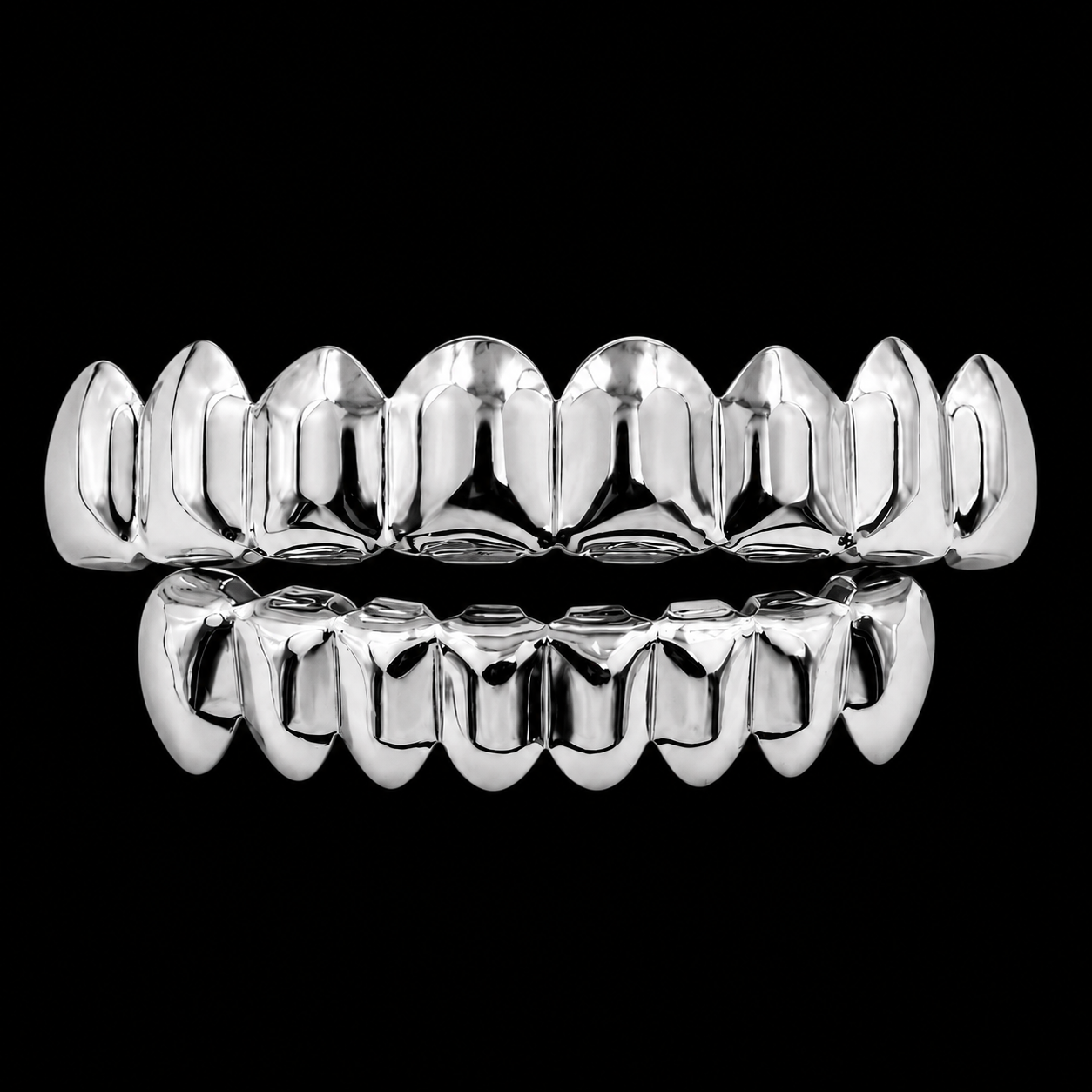 Luxe Zilveren Grill – 16 Tanden (8 Boven & 8 Onder) - MQ15510