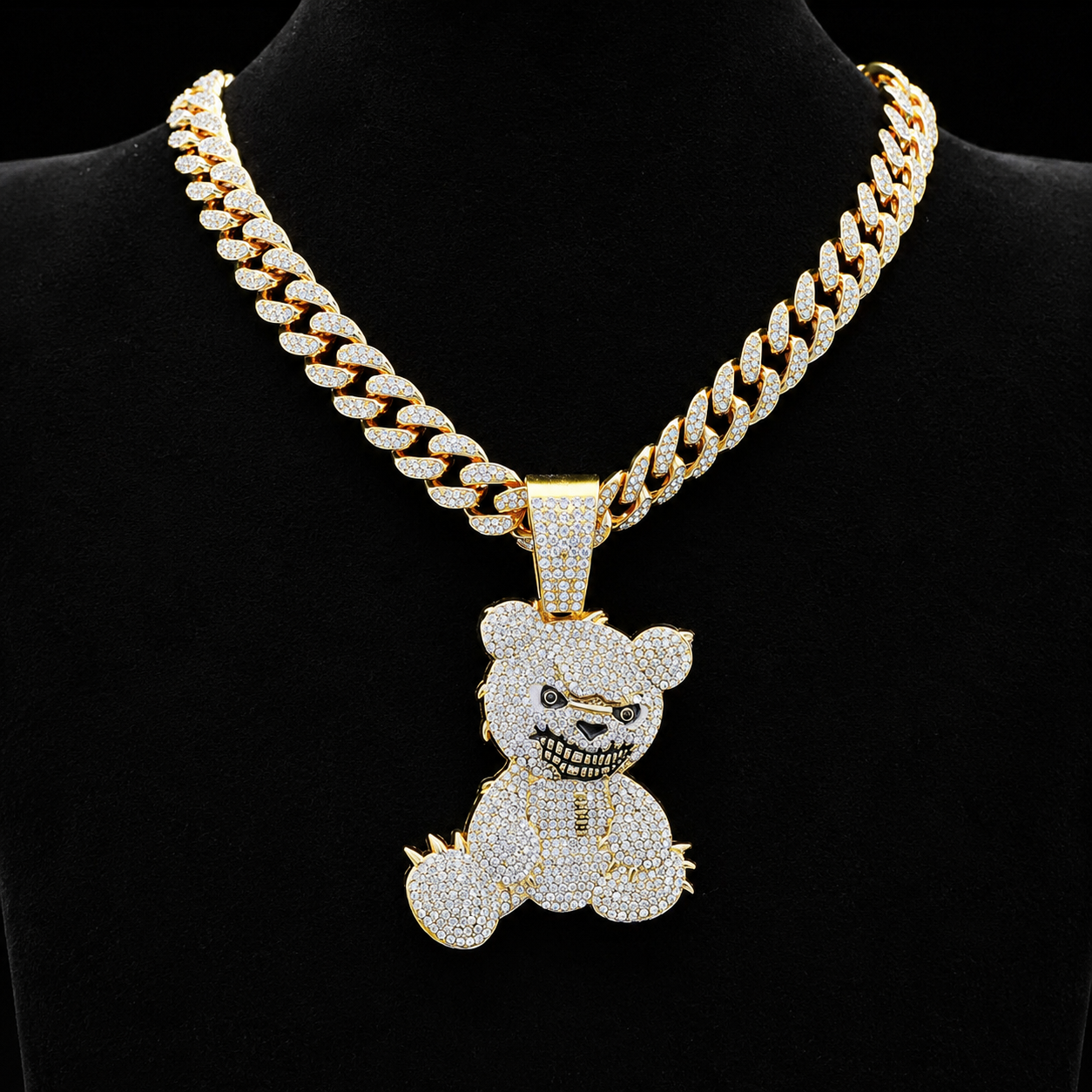 ICED OUT ANGRY BEAR - Kettinghanger - Goud - MQ50123